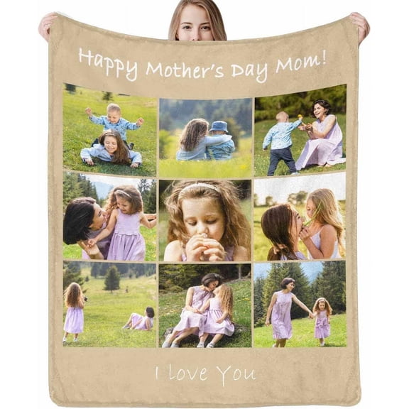 Personalized Spotify Code Music Blanket,Customized Blankets with Photos for Couples Lover, Custom Flannel Blankets Using Photos of Family, Friends, Dog, Cat Or Pet, Birthday Valentines Gifts