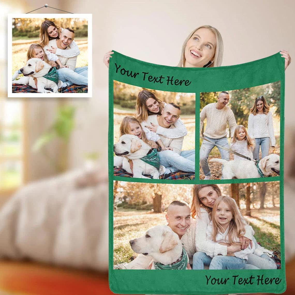 Personalized Spotify Code Music Blanket,Customized Blankets with Photos