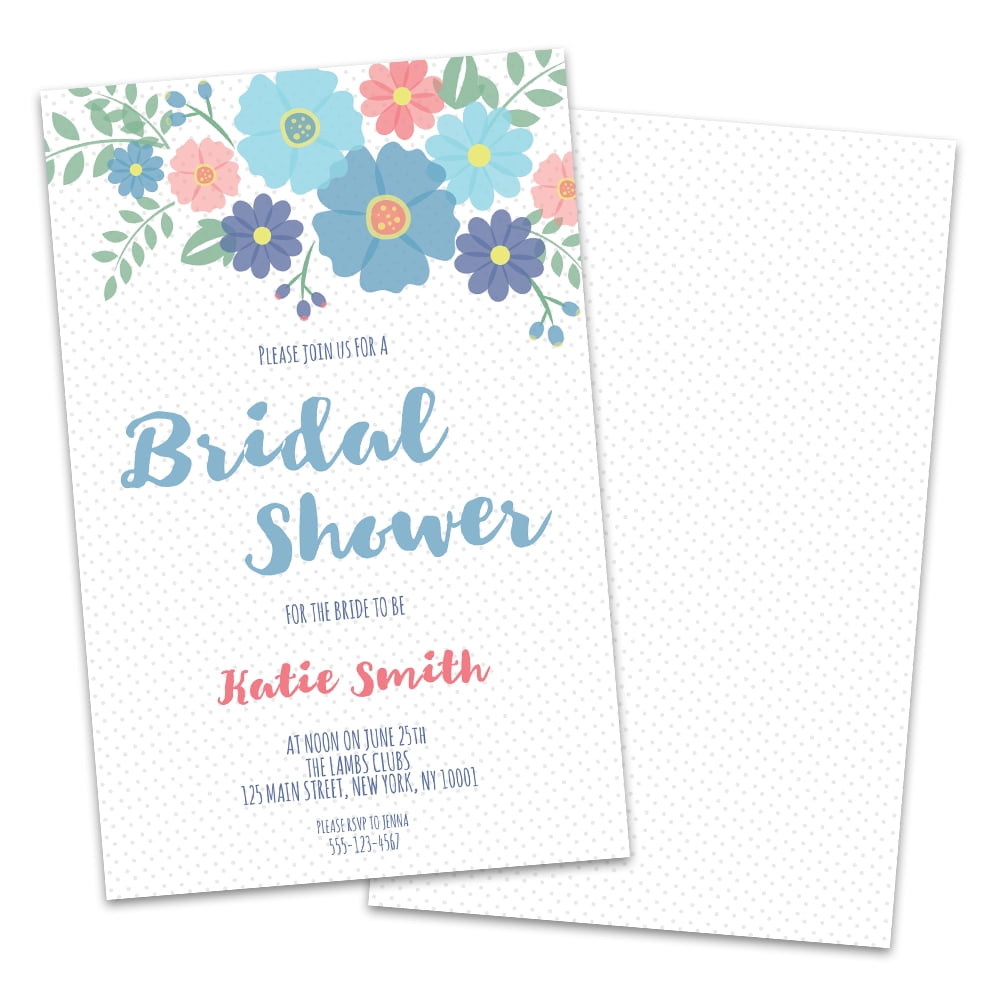 Personalized Spring Floral Bridal Shower Invitations