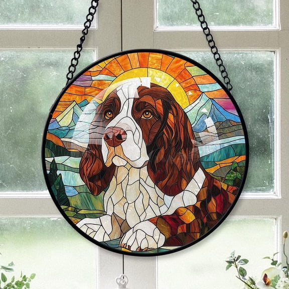 Personalized Springer Spaniel Dog Stained Glass, Springer Spaniel Dog Xmas Gifts Ideas, Springer Spaniel Dog Christmas Tree Ornament, Christmas Keepsake 2GOccQ