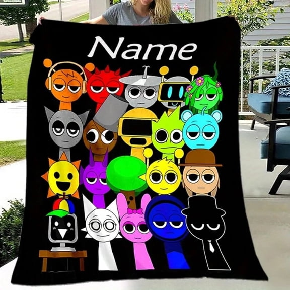 Personalized Sprunki Incredibox Music All Seasons Home Decor Gift For Flannel Blanket