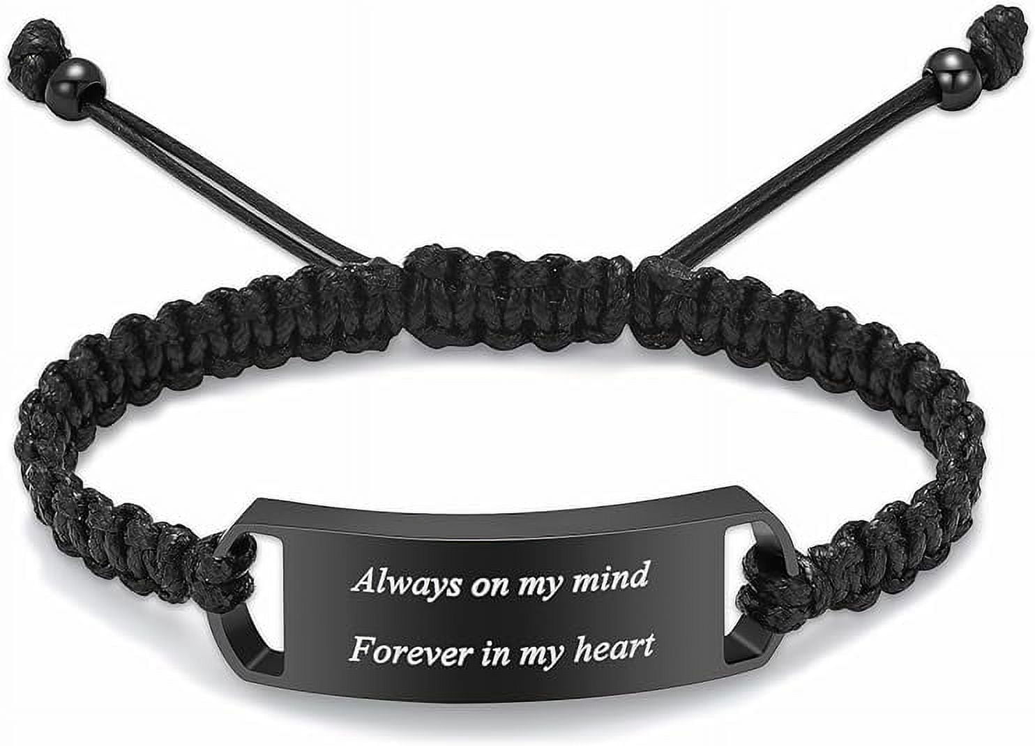 Personalized Square Cremation Urn Bracelet for Ashes for Men Women Stainless Steel Braided Adjustable Wristband Bangle Keepsake Human Pet Memorial Gift