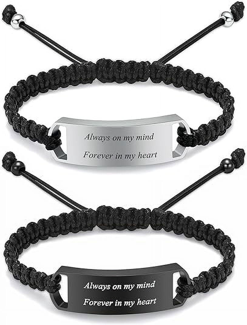Personalized Square Cremation Urn Bracelet for Ashes for Men Women Stainless Steel Braided Adjustable Wristband Bangle Keepsake Human Pet Memorial Gift