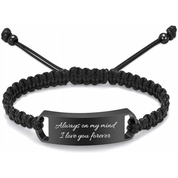Personalized Square Cremation Urn Bracelet for Ashes for Men Women Stainless Steel Braided Adjustable Wristband Bangle Keepsake Human Pet Memorial Gift