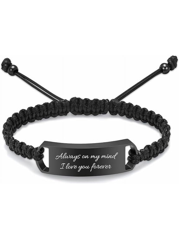 Personalized Square Cremation Urn Bracelet for Ashes for Men Women Stainless Steel Braided Adjustable Wristband Bangle Keepsake Human Pet Memorial Gift