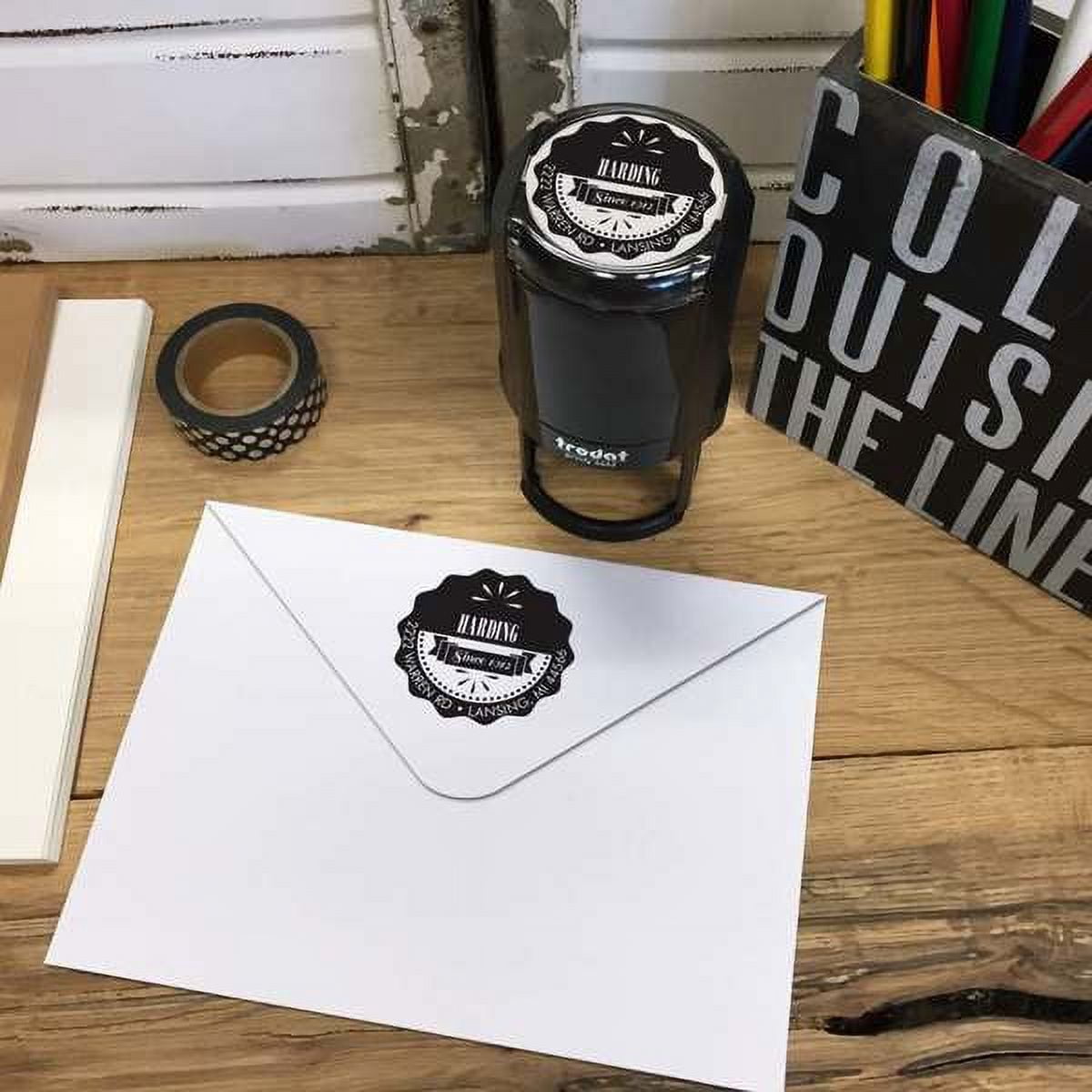 Personalized Square Self Inking Rubber Stamp - The Harding