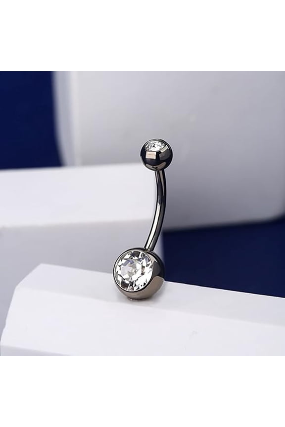 Personalized Stainless Steel Belly Ring Butterfly Zircon Charm 1PC