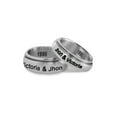 thumbnail image 1 of Personalized Stainless Steel Couples Gold Tone Spinner Ring with Cubic Zirconia for Him, 1 of 2