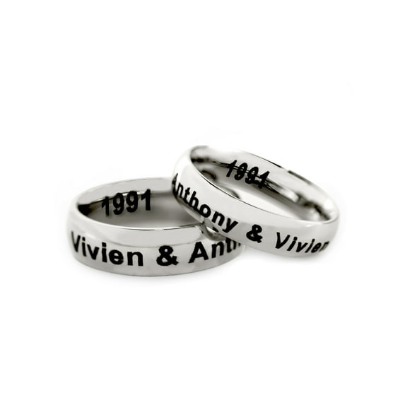 Personalized Stainless Steel Couples Spinner Ring for Him