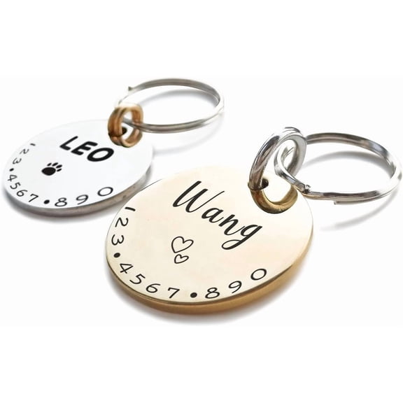Personalized Stainless Steel Pet ID Tags with Cute Symbols - Custom Engraved Collar Charm for Dogs & Cats (Extra Small, Anti-Lost)