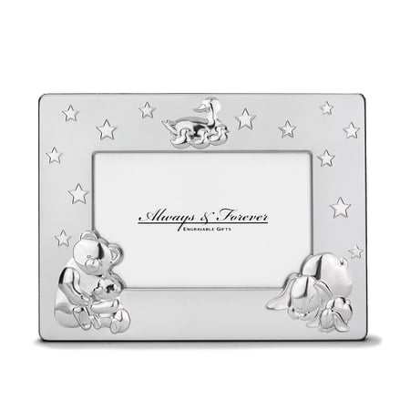 Silver Plated Baby Picture Frame with Room to Prsonalize & Engrave Baby Keepsake Gift