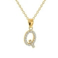 thumbnail image 1 of Personalized Sterling Silver Cubic Zirconia Initial Letter Pendant with 18-inch Link chain, 1 of 1