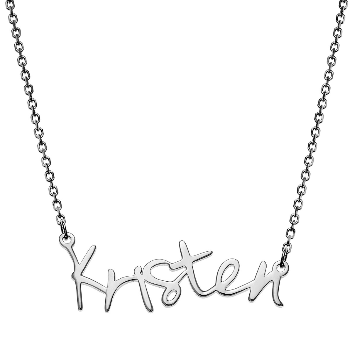 Personalized Sterling Silver Fancy Name Necklace