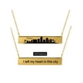 thumbnail image 1 of Personalized Sterling Silver, Gold Plated, 10k or 14k City Skyline Bar Necklace With 18 inch Link Chain, 1 of 2