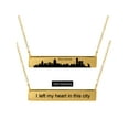 thumbnail image 1 of Personalized Sterling Silver, Gold Plated, 10k or 14k City Skyline Bar Necklace With 18 inch Link Chain, 1 of 2
