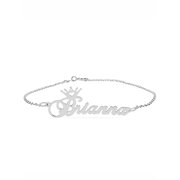 Personalized Sterling Silver Name Crown Bracelet