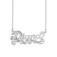 thumbnail image 1 of Personalized Sterling Silver or 14K Gold Plated Double Name Necklace w/Beading and Rhodium on First Initial 18" Link Chain. Spring Ring Clasp, 1 of 1