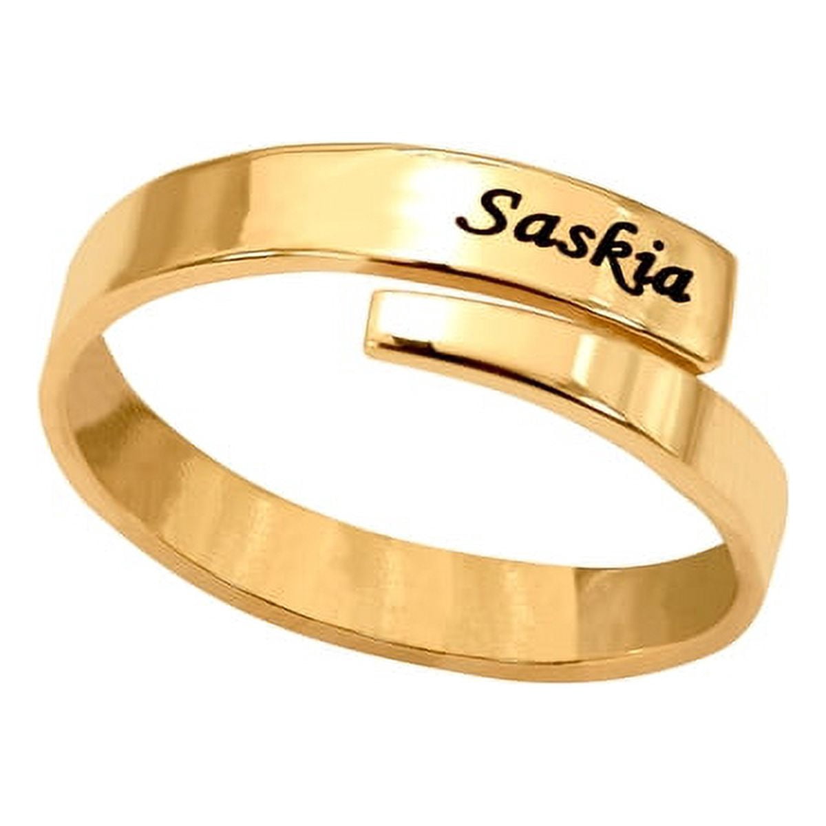 Personalized Sterling Silver or 14K Gold Plated Sterling Silver Adjustable Ring