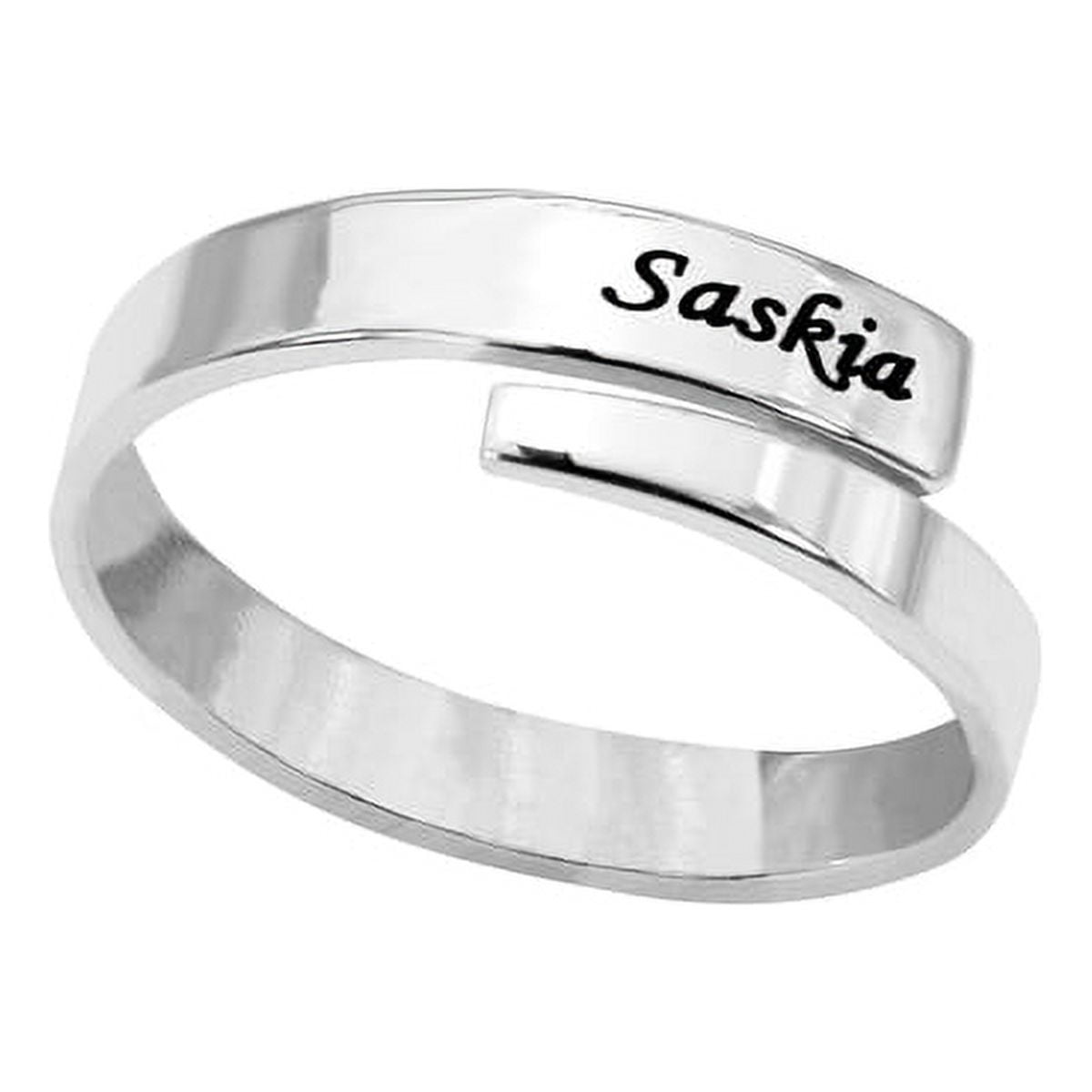 Personalized Sterling Silver or 14K Gold Plated Sterling Silver Adjustable Ring