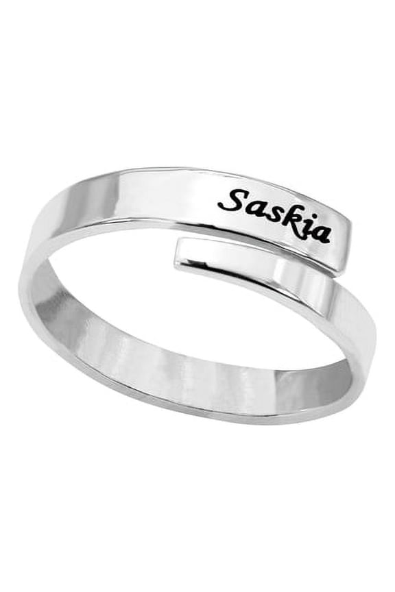 Personalized Sterling Silver or 14K Gold Plated Sterling Silver Adjustable Ring