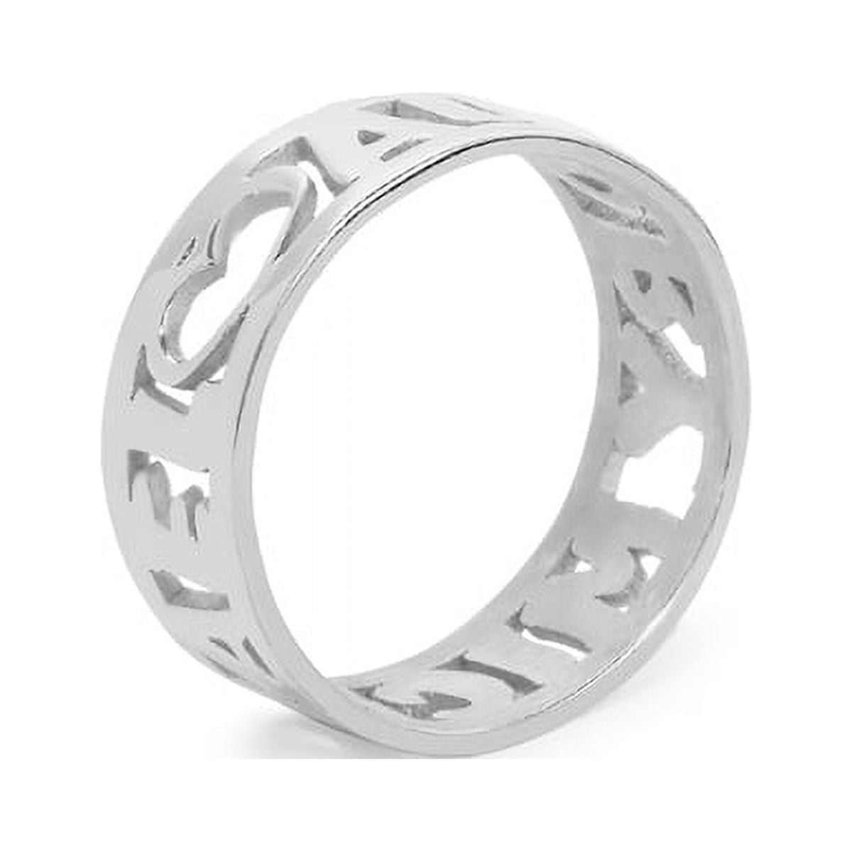 Personalized Sterling Silver or 14K Gold Plated Sterling Silver Two-Name Sculpted Cut-Out Name Ring