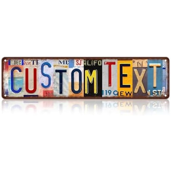 Personalized Street Sign Custom Text Metal Tin Wall Decor 4x16 Inch Office Basement Home Decoration Sturdy Tin