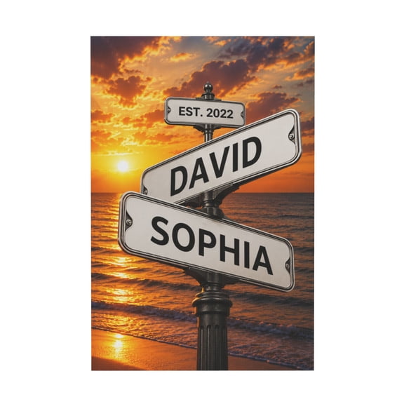 Personalized Street Sign Last Names Canvas Wall Art Custom Couples Engagement Gift For Living Room 12*18in