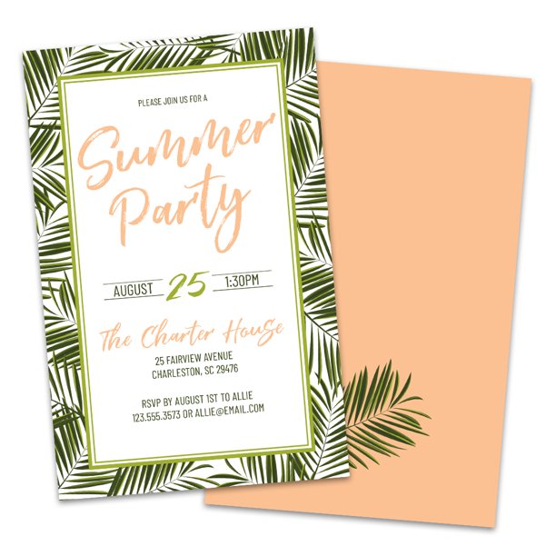 Personalized Summer Party Invitations