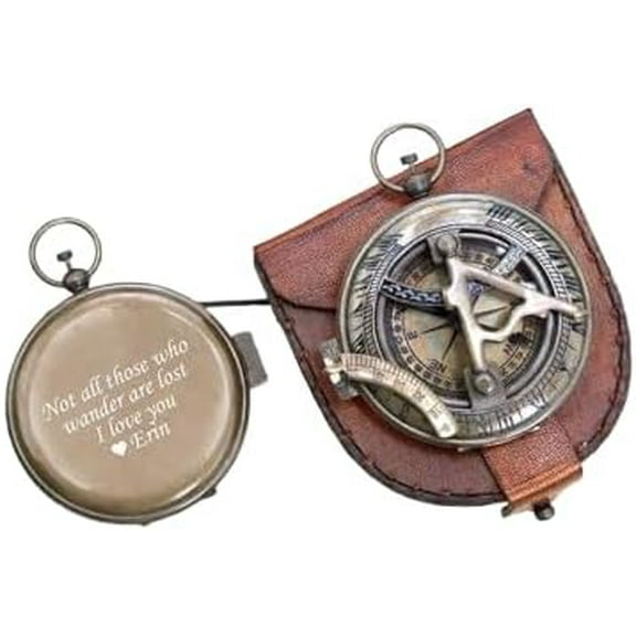 Personalized Sundial Compass Engraved Compass Graduation Gift Husband & Wife, Gift for Her