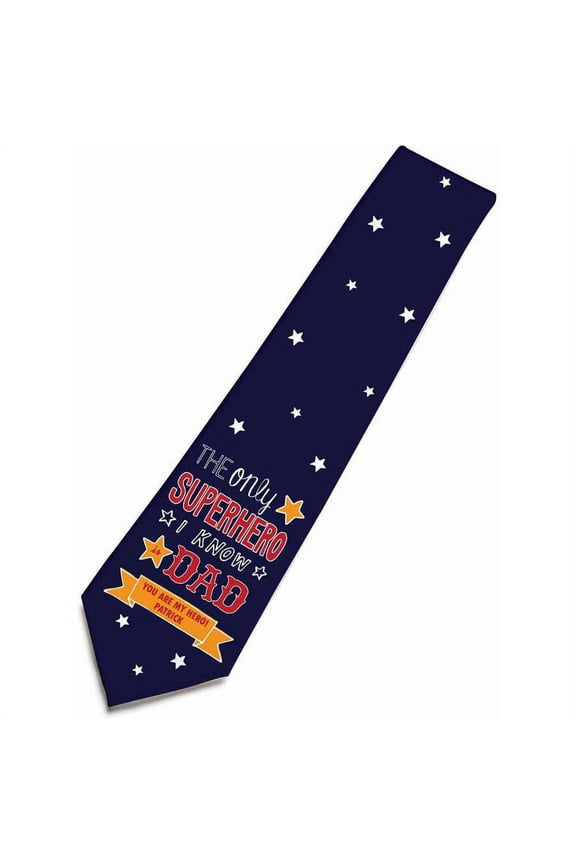Personalized Superhero Dad Tie