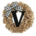 thumbnail image 1 of Personalized Surname Door Knocker Wreath – All-Season Farmhouse Welcome Sign with Custom Letter & Burlap Bow for Porch, Wall, or Mantel Decor, 1 of 4