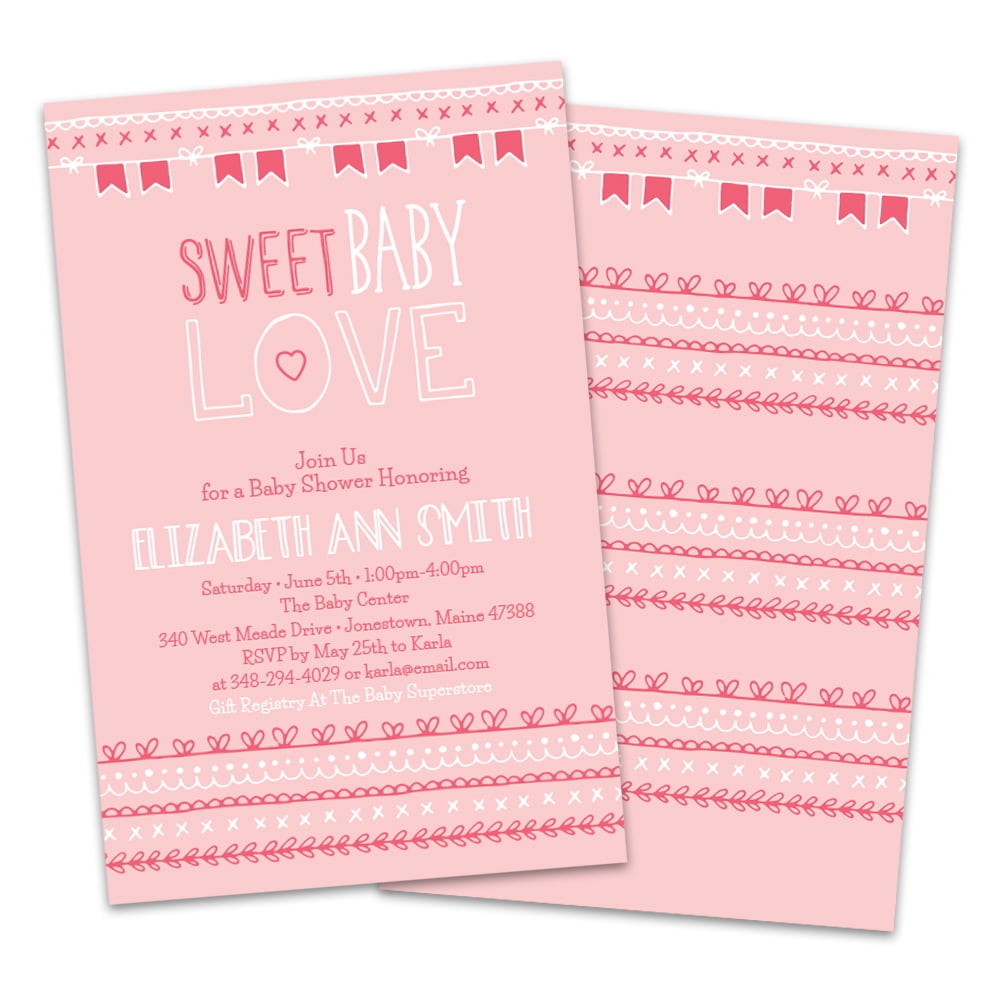 Personalized Sweet Baby Love Baby Shower Invitations