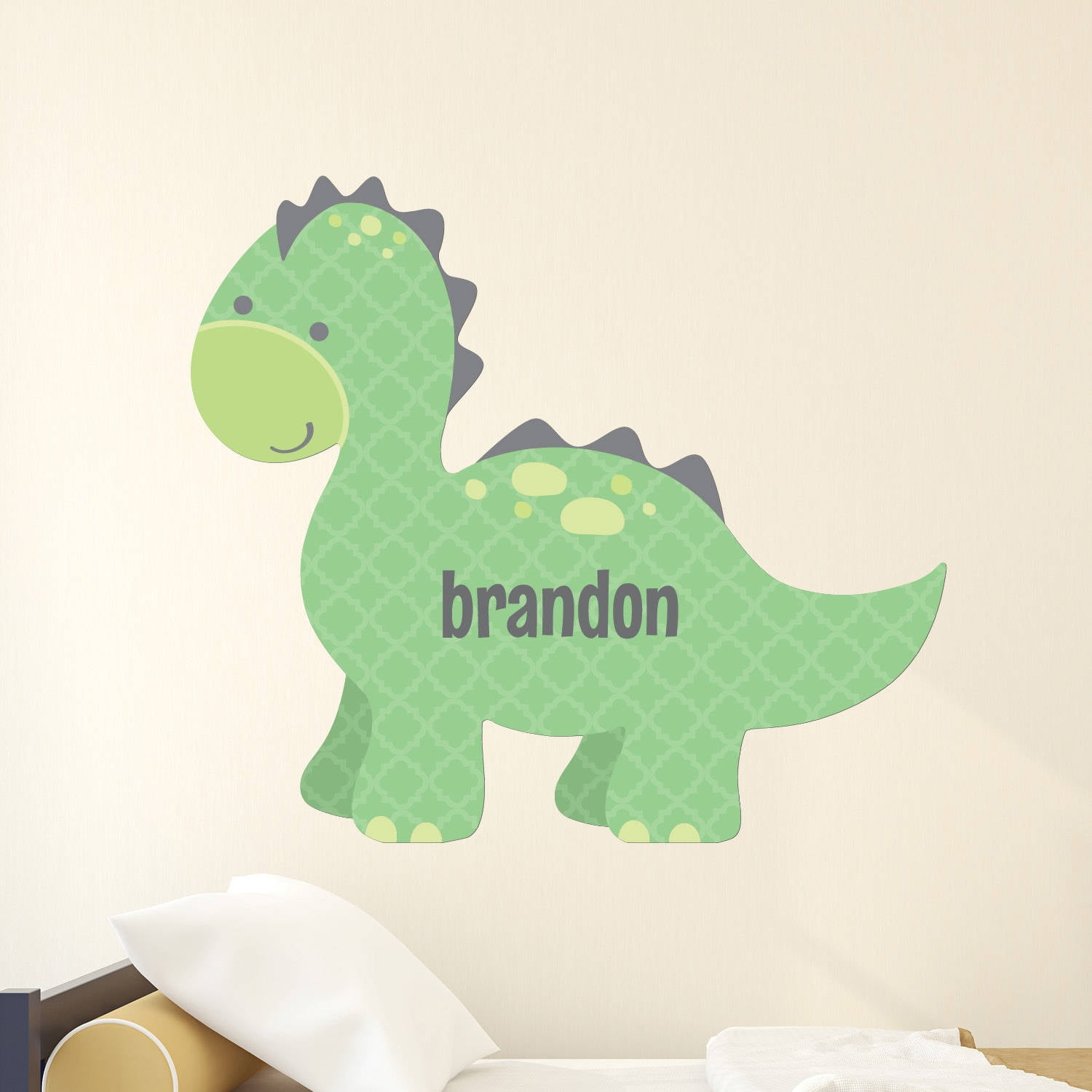 Personalized Sweet Dinosaur Sticky Removable Wall Art Canvas