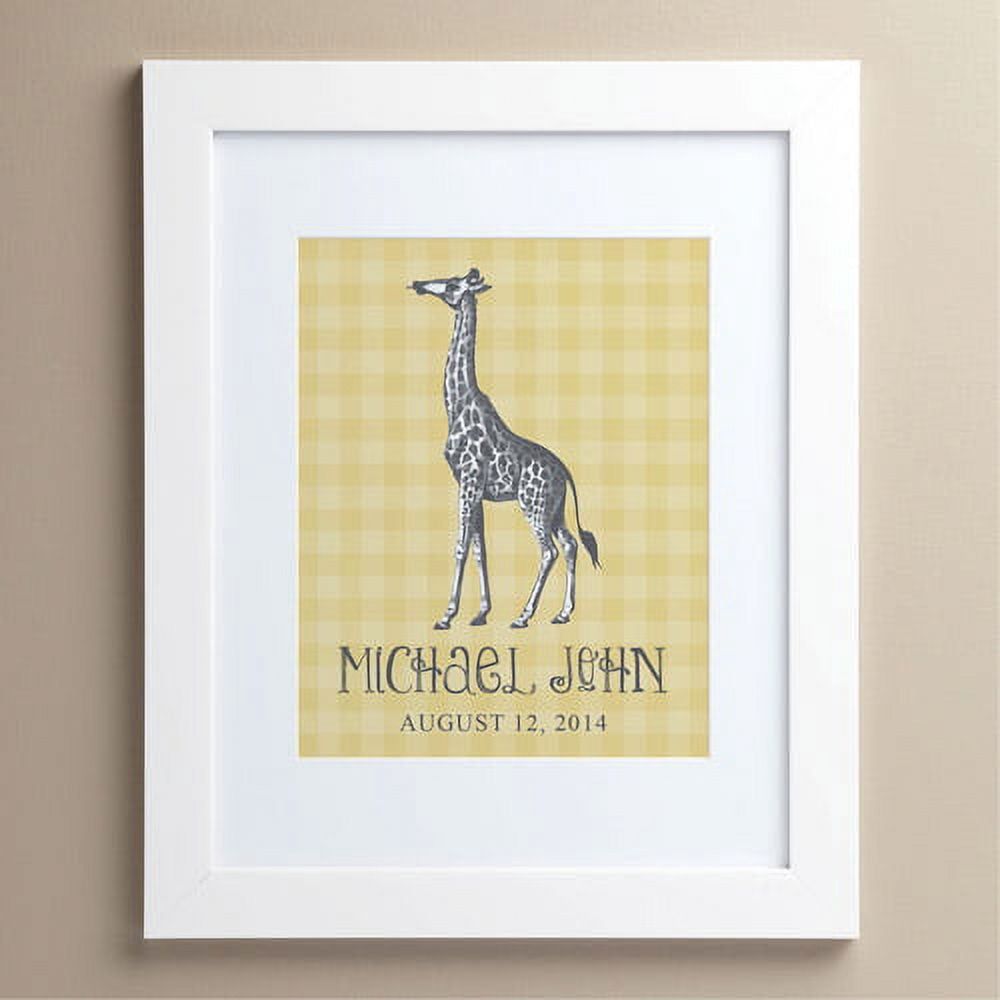 Personalized Sweet Giraffe 11" x 14" Framed Print
