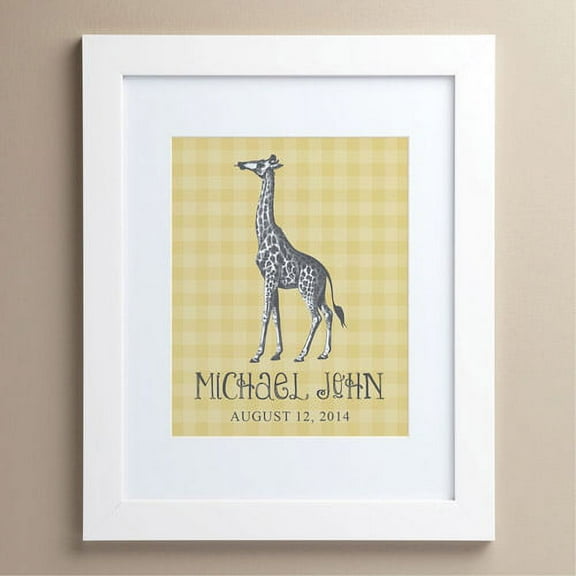 Personalized Sweet Giraffe 11" x 14" Framed Print