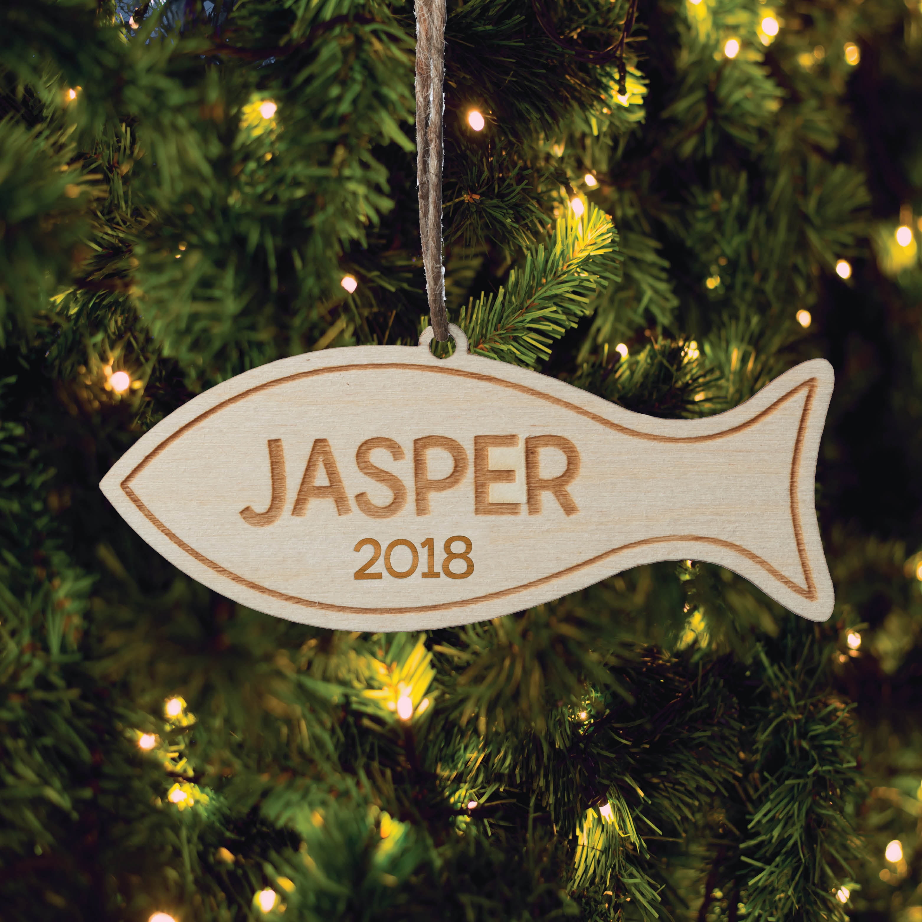 Personalized Sweet Kitty Wood Christmas Ornament