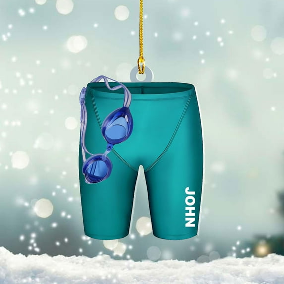 Personalized Swimming Ornament Gift for Swimming Lovers Ornaments Boy\/Girl Swimmer Christmas Ornament Christmas Tree Decor Swimming Christmas Ornament Lovers Xmas (SMM 10) - 3147 (Cyan)