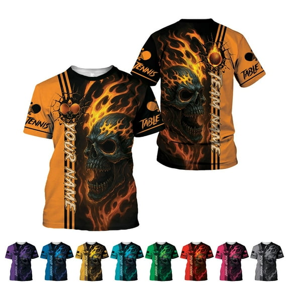 Personalized Table Tennis 3D Shirt Name Team's Name, Table Tennis Shirts, Funny Shirts for Team, Men Women unisex 3D shirt (Blue, 3XL)