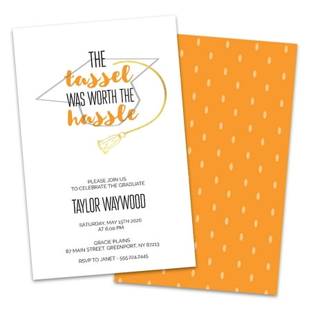 Personalized Tassel Hassle Graduation Party Invitation