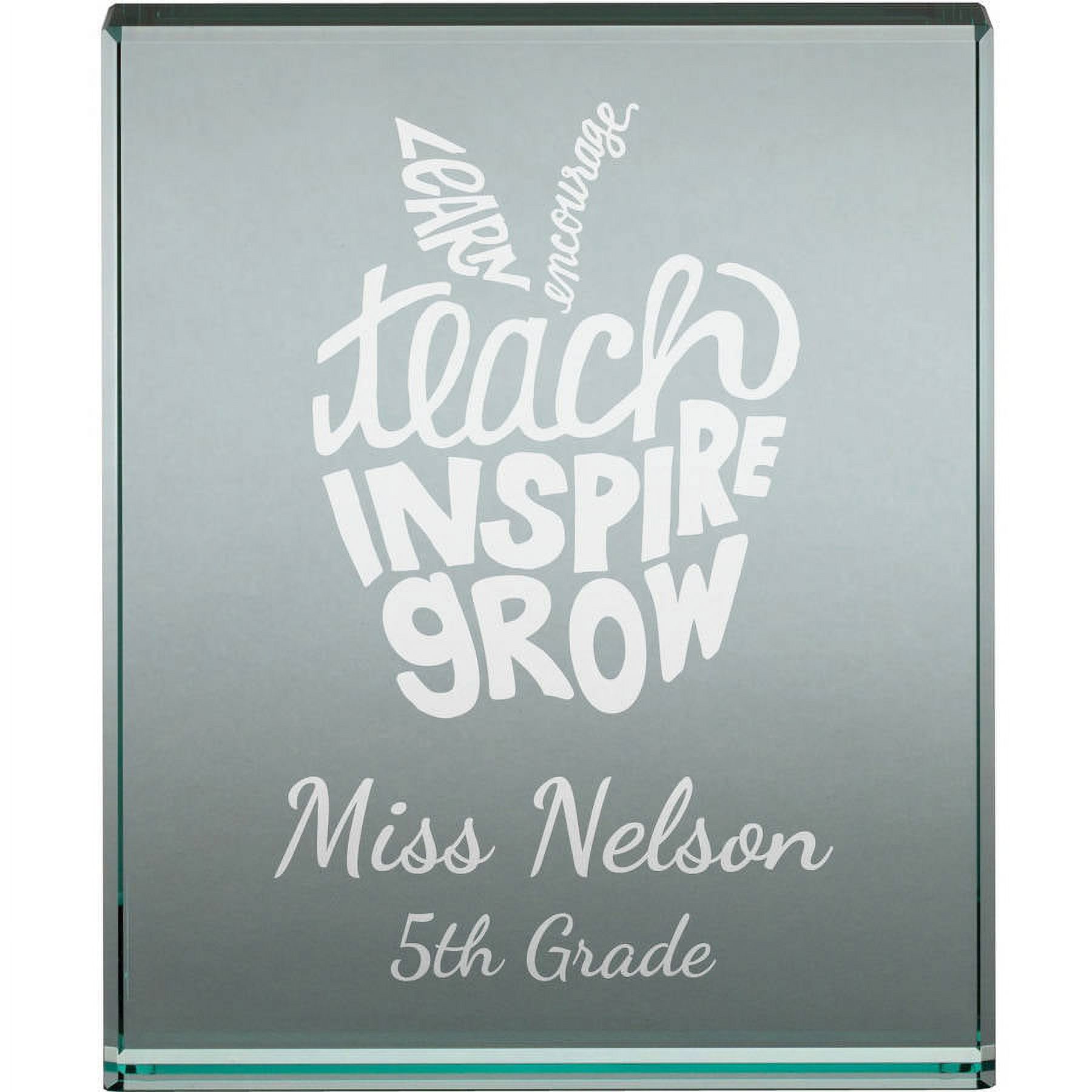 Personalized Teach, Inspire, Grow 4x5 Glass Keepsake