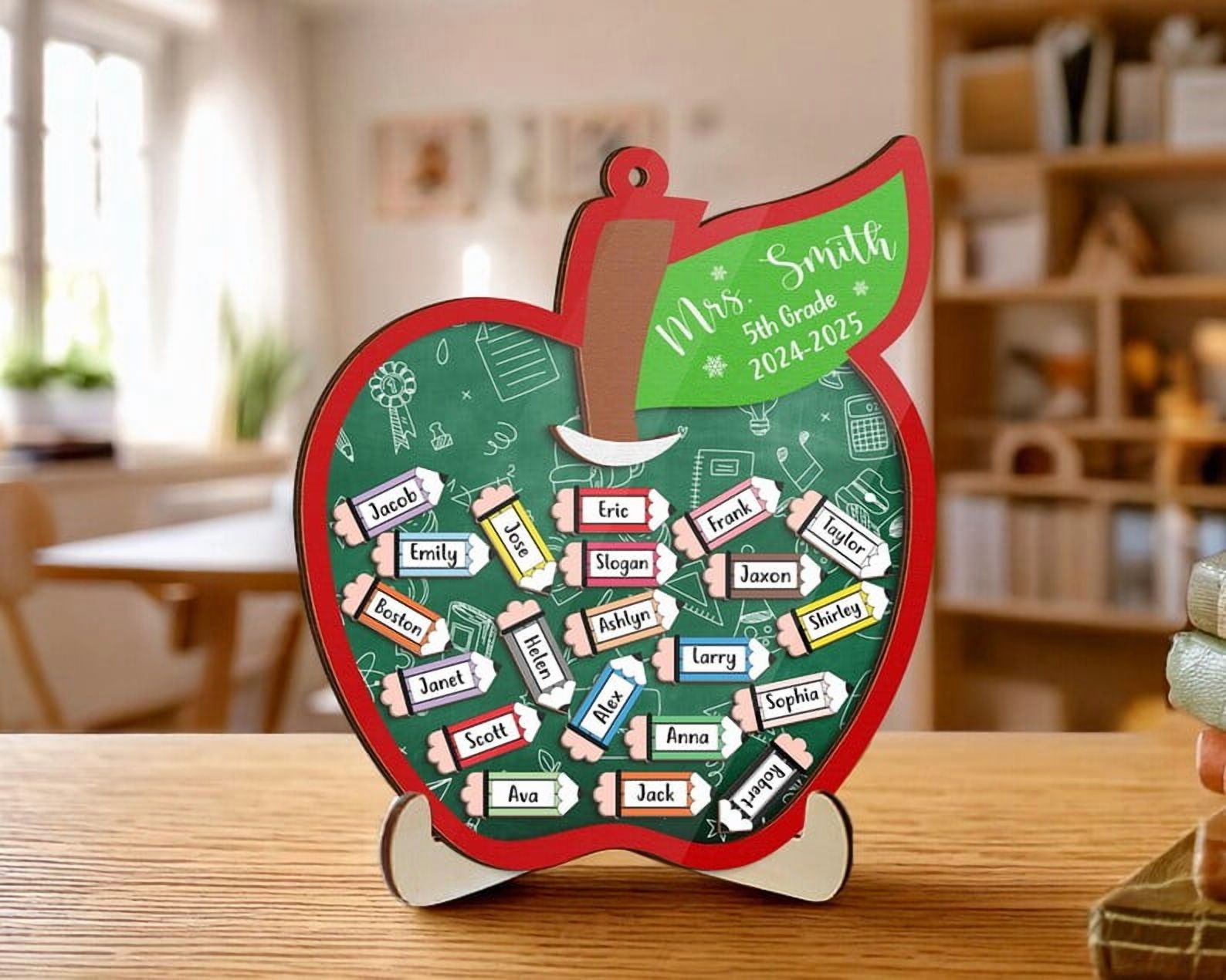 Personalized Teacher Apple Magnet with Student's Name, Teacher Appreciation Gifts, Teacher Magnet, End of Year Gifts, Thank You Teacher Gifts