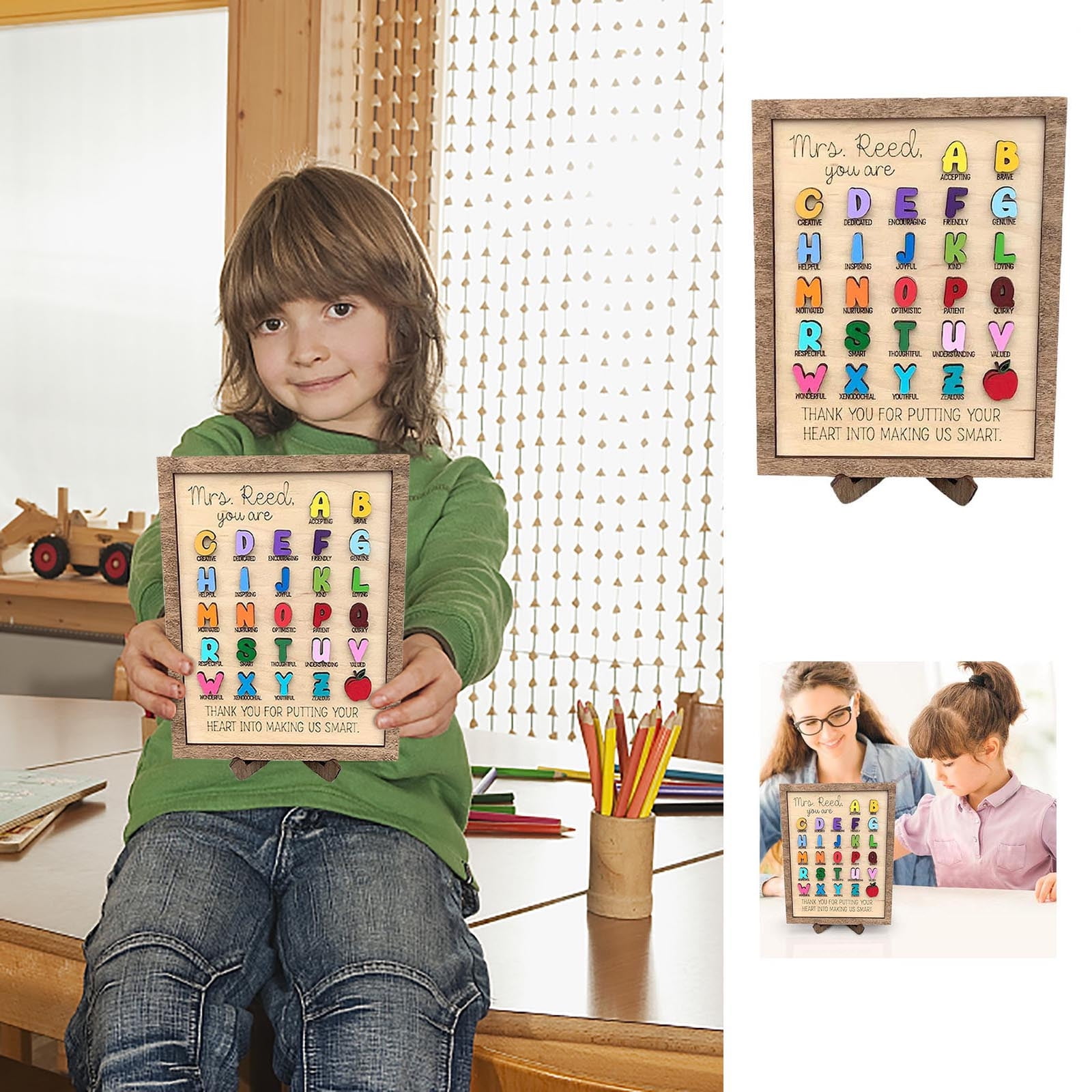 Personalized Teacher Appreciation Gift Custom ABC Alphabet Teacher Sign