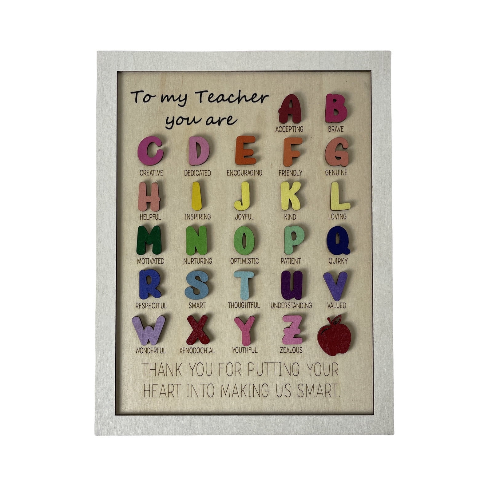 Personalized Teacher Appreciation Gift Custom ABC Alphabet Teacher Sign