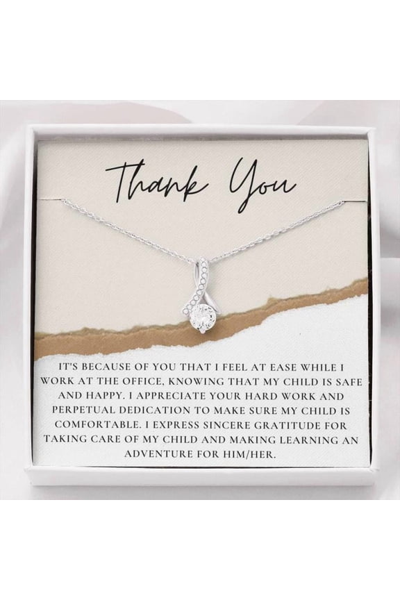 Personalized Teacher Appreciation Gift, Daycare Worker Gift Necklace, Thank You Gift for Teachers, Caregivers