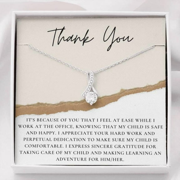 Personalized Teacher Appreciation Gift, Daycare Worker Gift Necklace, Thank You Gift for Teachers, Caregivers