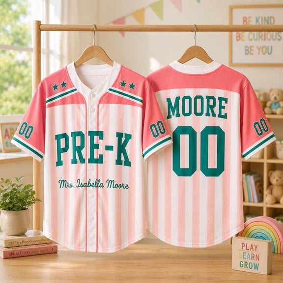 Personalized Teacher Baseball Jersey, Custom Name Jersey, First Grade Teacher Shirt, Back To School Gift, Teacher Gift