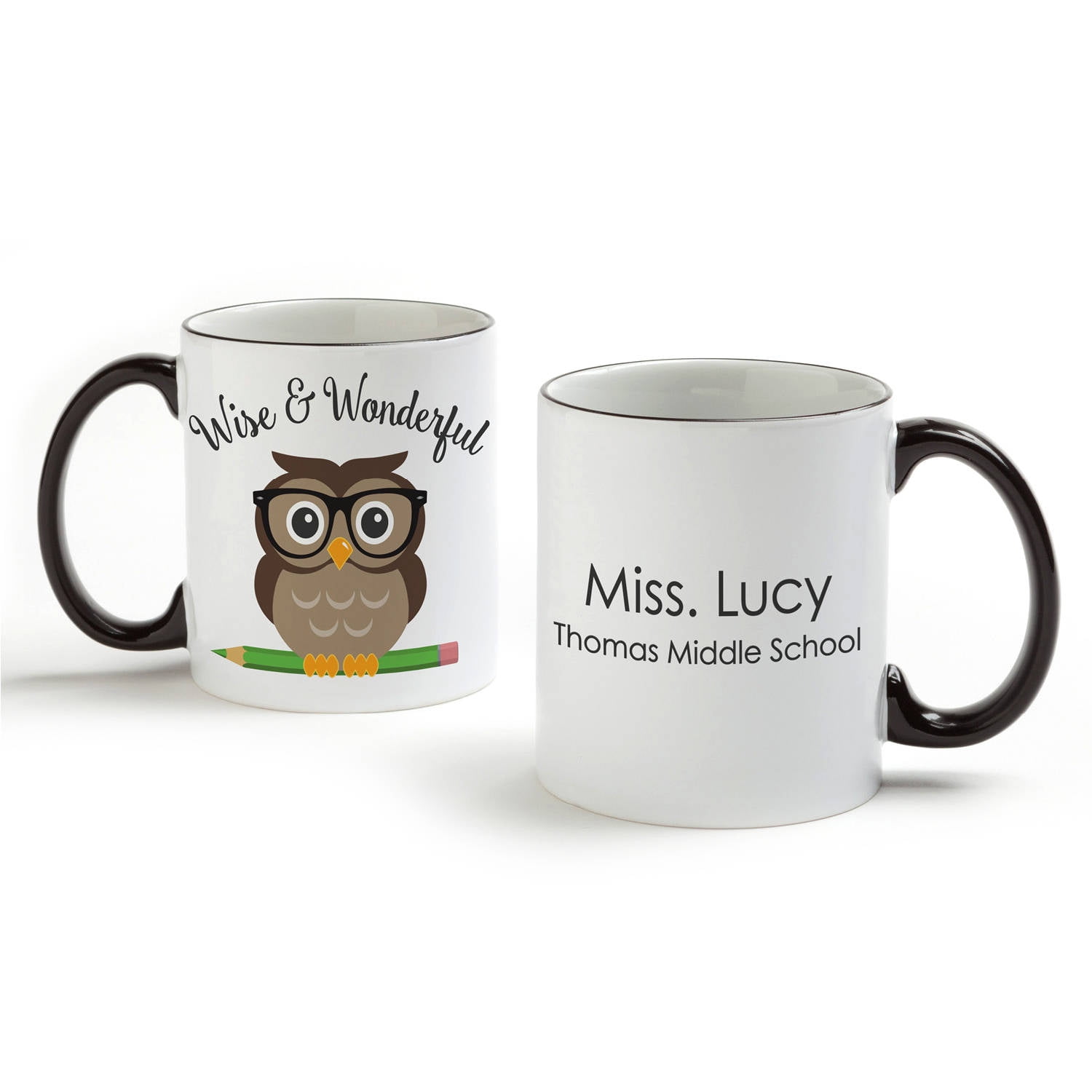 Personalized Teacher Coffee Mug - Wise & Wonderful