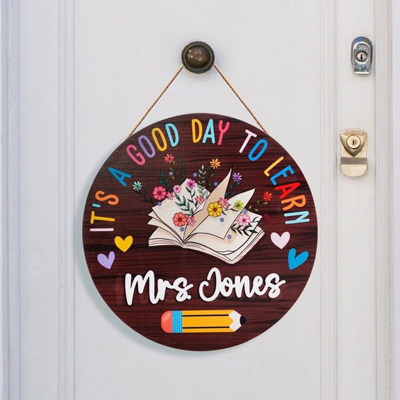 Personalized Teacher Door Hanger – Custom Welcome Sign & Teacher Appreciation Gift, Custom Teacher Name Plate for Desk, Perfect Teacher Gift