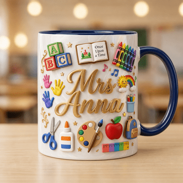 Personalized Teacher Mug with Name, Chalkboard Coffee Cup for Back to ...