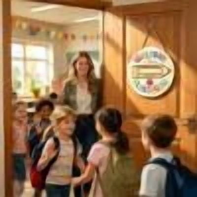 Personalized Teacher Name Classroom Door Sign, Wood Digital Print Welcome to Classroom Pencil Graphic, Customizable Name Area for Elementary School, Teacher Appreciation Week Gift